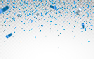 Wall Mural - blue confetti. celebration carnival falling shiny glitter confetti. luxury greeting card. vector ill