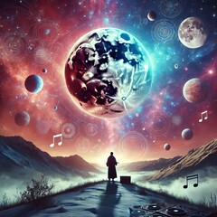 Wall Mural - celestial ambient music night