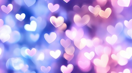 Wall Mural - love in bloom: abstract heart bokeh creating a dreamy ambiance filled with pastel hues. the light pl