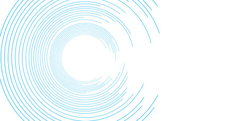 Leinwandbilder - Blue minimal circular abstract dynamic lines isolated on white background. Future technology banner concept. vector illustration. Abstract Computer technology background. network visual connection.