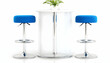 © Mohan - Blue stools and white table in modern setting