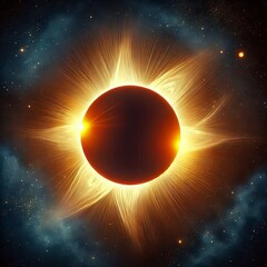 Wall Mural - Total Solar Eclipse The Moon completely covers the Sun revealing