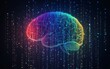 © vixion - Abstract digital brain illustration with colorful lines and glowing particles