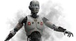 © IbragimovN - Futuristic robot with smoke background showcasing advanced technology and artificial intelligence