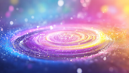 Wall Mural - Colorful spiral galaxy swirl, bokeh background