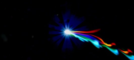 Wall Mural - colorful light burst progression illuminating a path in darkness with vivid energy
