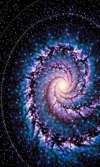 Wall Mural - mesmerizing cosmic spiral: vibrant galaxy swirl in space captured through telescope