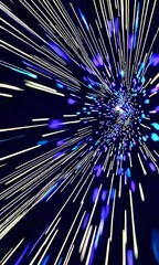 Wall Mural - hyperspace journey through a vortex of light and color sparks for dynamic visual effects