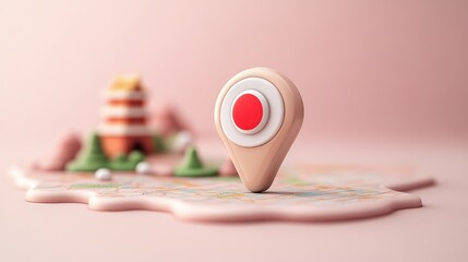 Wall Mural - map with a location pin indicating a specific destination in a minimalist modern design