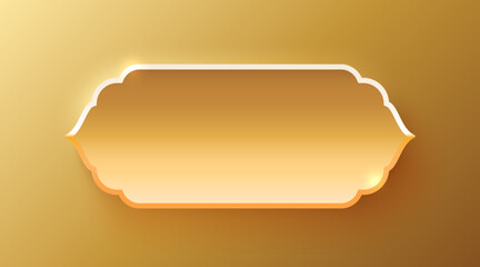 Wall Mural - Golden frame label, event bar button, gold signboard. Vector illustration