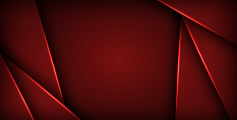 red geometric triangle vector background overlap layer on black space for text and background design. eps10 vector