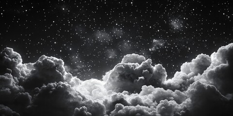 Wall Mural - Clouds and Stars Night Sky