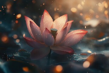 Poster - Pink Flower on Water