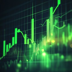 Aufkleber - Financial Markets Analysis: A Green Data Display Showing Stock Market Trends and Investment Opportunities
