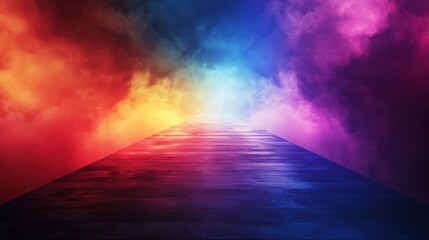Wall Mural - vibrant colorful pathway in surreal dreamlike atmosphere