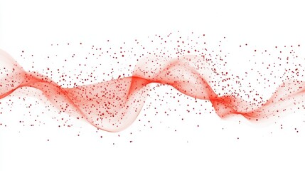Wall Mural - Elegant Red Wave with Sparkles on a Clean White Background