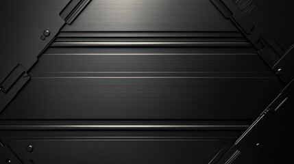 Wall Mural - abstract black metallic background with geometric lines and texture
