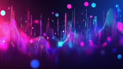 Wall Mural - abstract colorful light waves and bokeh background design