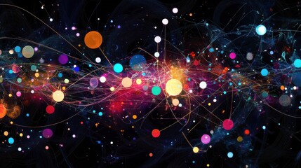 Wall Mural - vibrant abstract background with colorful circles and dynamic lines
