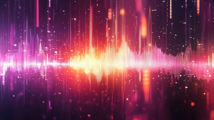 Wall Mural - abstract sound waves visualization with vibrant color spectrum