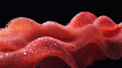 Wall Mural - Abstract Red Wave with Bubbles on Dark Background for Creative Use