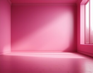 Wall Mural - abstract pink color gradient studio background for product presentation empty room with shadows of window 3d room with copy space summer concept blurred backdrop