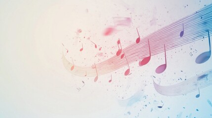 Wall Mural - colorful music notes with creative background and soft textures