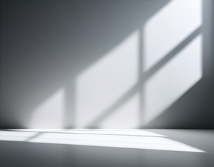 Wall Mural - abstract white studio background for product presentation empty gray room with shadows of window display product with blurred backdrop