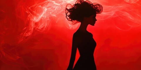 Wall Mural - Woman with Blown-Back Hair