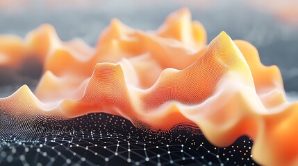 Wall Mural - An Abstract 3D Shape Floating Over a Digital Map