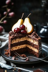 Poster - Chocolate Cake with Fruits