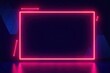 © BokehBox - Vibrant Pink Neon Frame Glowing in a Dark Room with Geometric Background