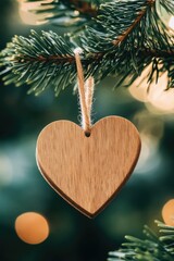 Canvas Print - Wooden Christmas Tree Decoration