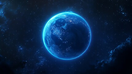 Wall Mural - an incredible satellite view of earth from space, showcasing the beautiful blue planet. the horizon 