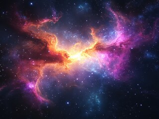 ethereal cosmic nebula with vibrant colors and sparkling stars creating a celestial spectacle for sp