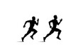 © AnaMaria - Isolated Running Sprinters Silhouette for Athletic Competition