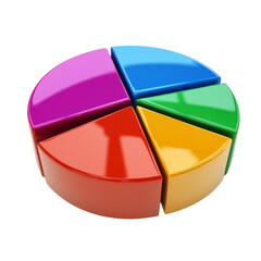 Poster - Colorful pie chart model representing data segments, ideal for presentations and educational purposes. This vibrant design showcases various sections in bright colors, enhancing visual appeal