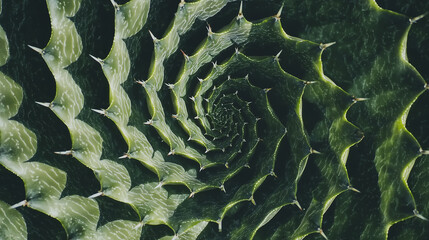 Poster - mesmerizing macro shot of cactus reveals its intricate spiral pattern and spiky texture, showcasing beauty of nature design