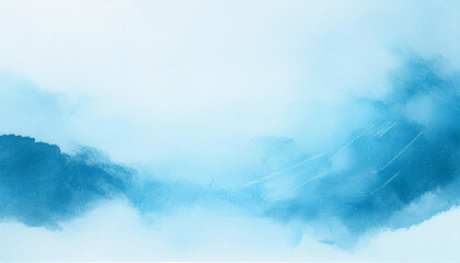 Wall Mural - gentle clean light pale blue tone color paint on watercolor design paper texture background minimal 