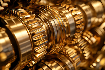 Wall Mural - gears and cogwheels are interlocking and rotating, providing motion and power transmission. the gear