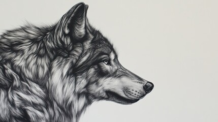  Gray Wolf Profile, Fine Art, Studio Shot