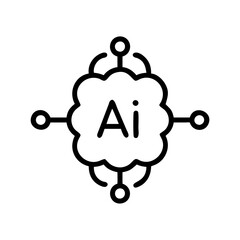 Wall Mural - ai cloud computing with line art. the design features interconnected nodes, highlighting the digital
