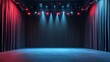 © Puttipong - A stylish theater stage with minimalist curtains and a sleek, high-tech lighting system.