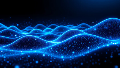 Abstract technology background with glowing lines