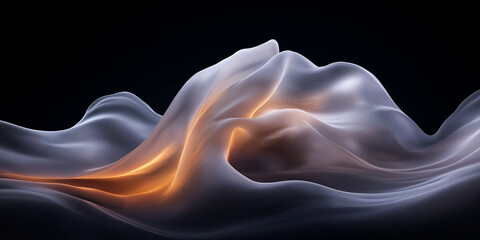 Wall Mural - A blurry image of a mountain with orange and white colors