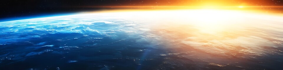 Wall Mural - a cosmic view of a planet's surface with a large area for text