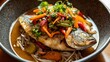 © Muhammad - Warm dish of Jamaican escovitch fish topped pickled vegetable scotch bonnet pepper