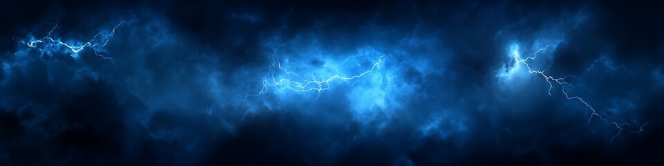 Wall Mural - a dark, stormy night sky with lightning and a clear area for text
