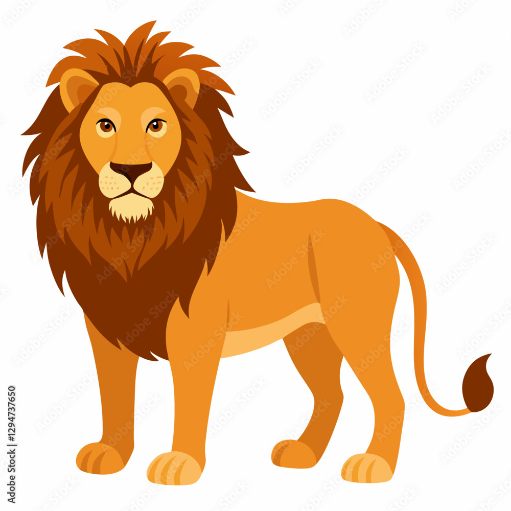 Сartoon african lion .Cute animal lion .Suitable for children's books ...