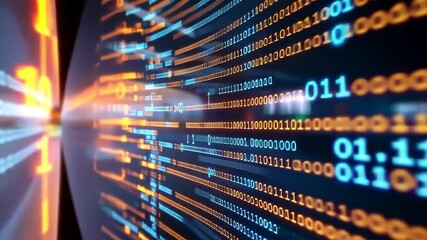 Digital data stream, glowing, abstract, background, tech